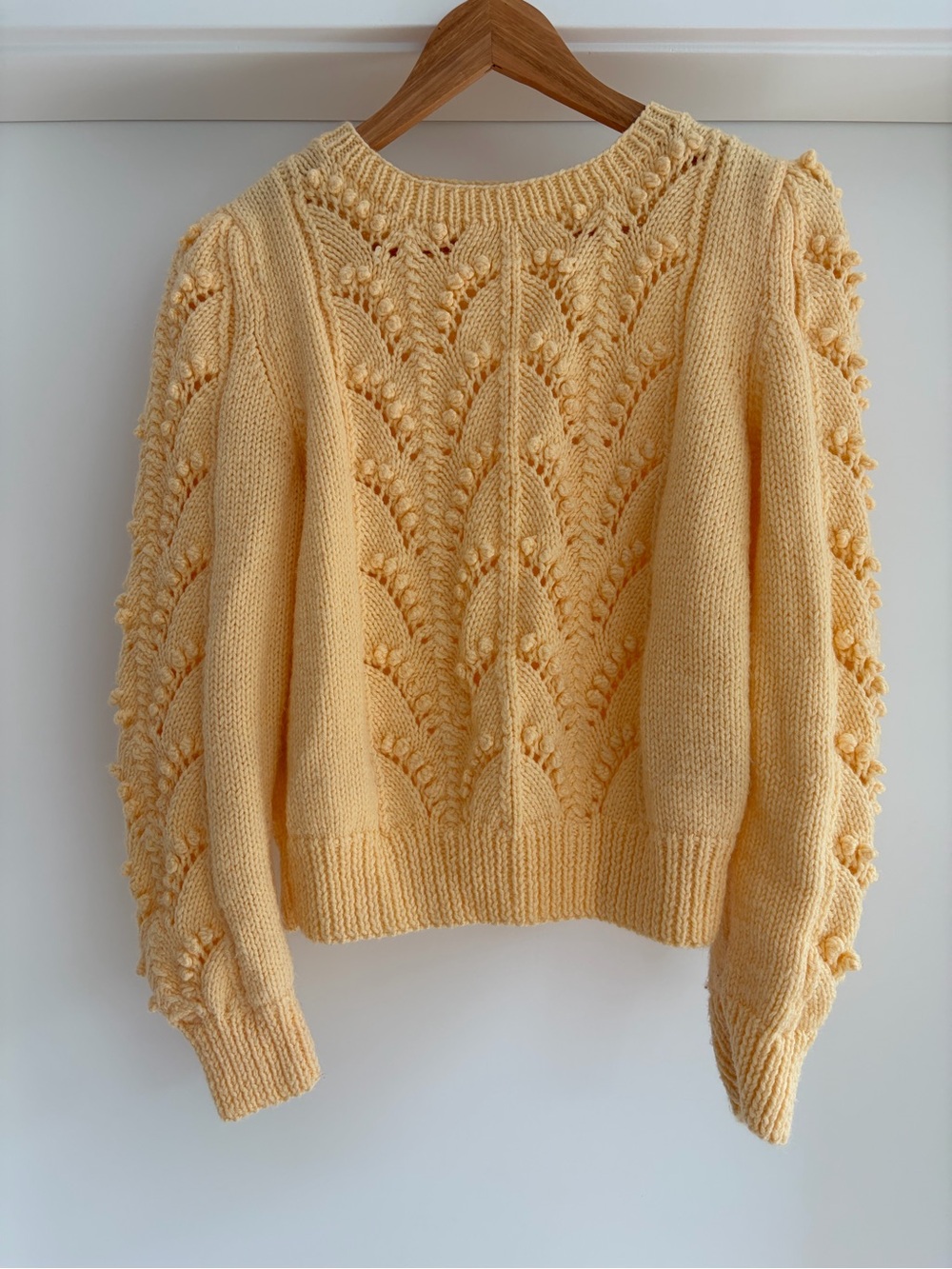 Beautiful Handmade Knit Yellow Women's Sweater Small
